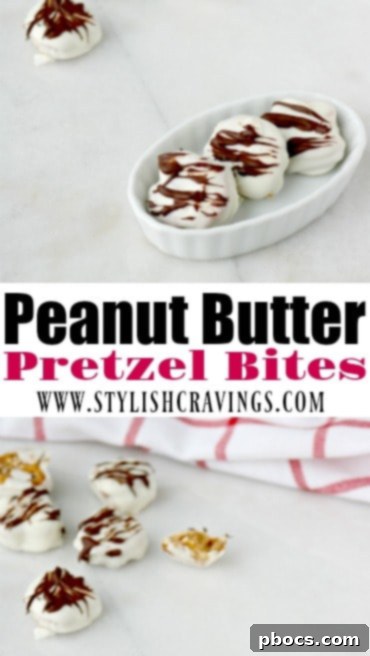 Pin for later - No-Bake Chocolate Peanut Butter Pretzel Bites recipe