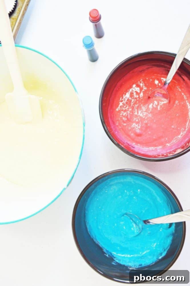 Fireworks Cupcakes Recipe Adding ingredients to the cupcake batter in a large bowl.