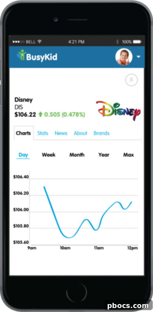 BusyKid App: Chores That Teach And Entertain 4 BusyKid App showing a child's allowance and investment options