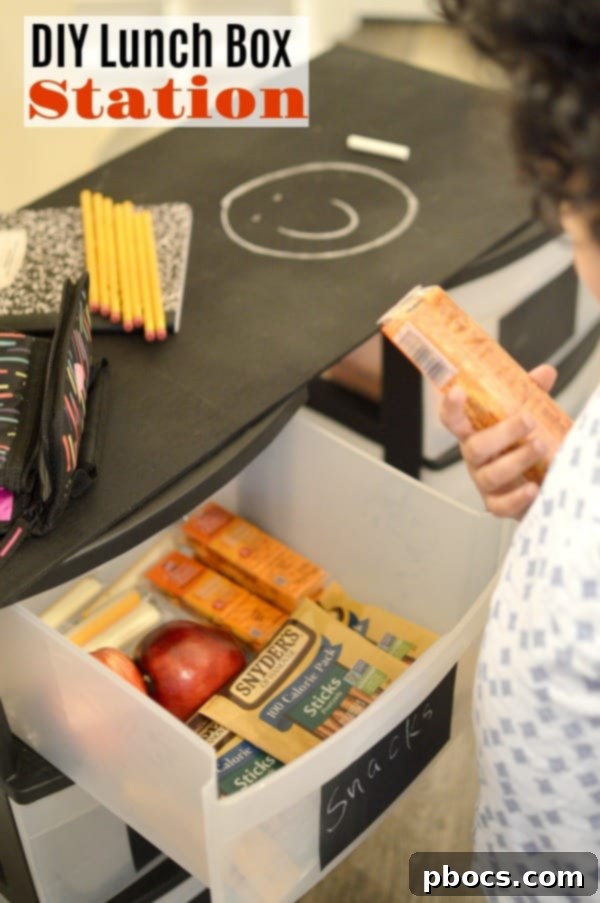 Pin for DIY Lunch Box Station