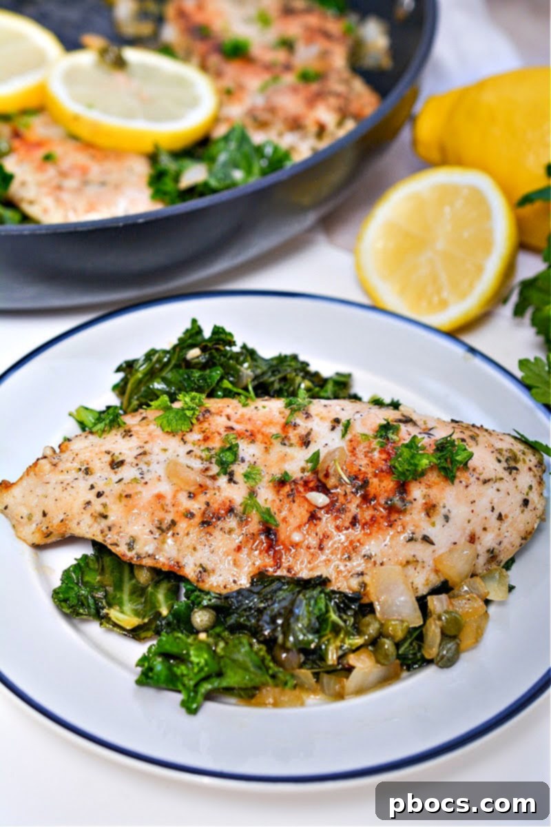 Keto Lemon-Butter Chicken Skillet 4 Keto Chicken Piccata Skillet with Kale